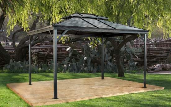 Sojag 10x10 Ventura Double Roofed Gazebo - Dark Grey (500-9165173) This gazebo kit will definitely protect you and your family from any weather elements. 